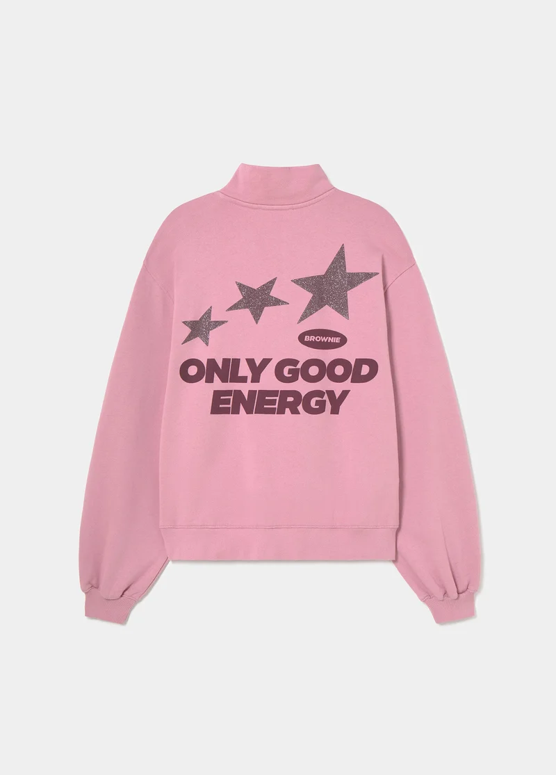 Printed zip-up sweatshirt