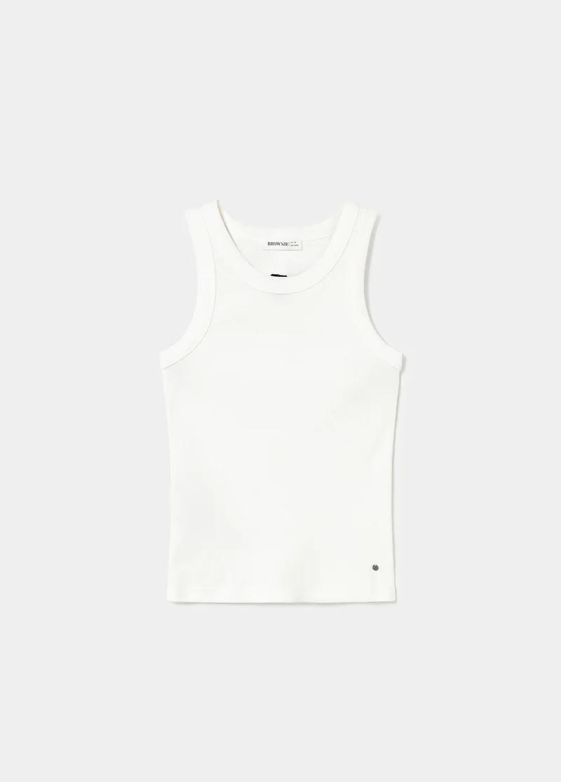 Embroidered logo top
