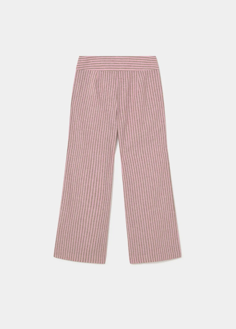 Wide waist striped pants