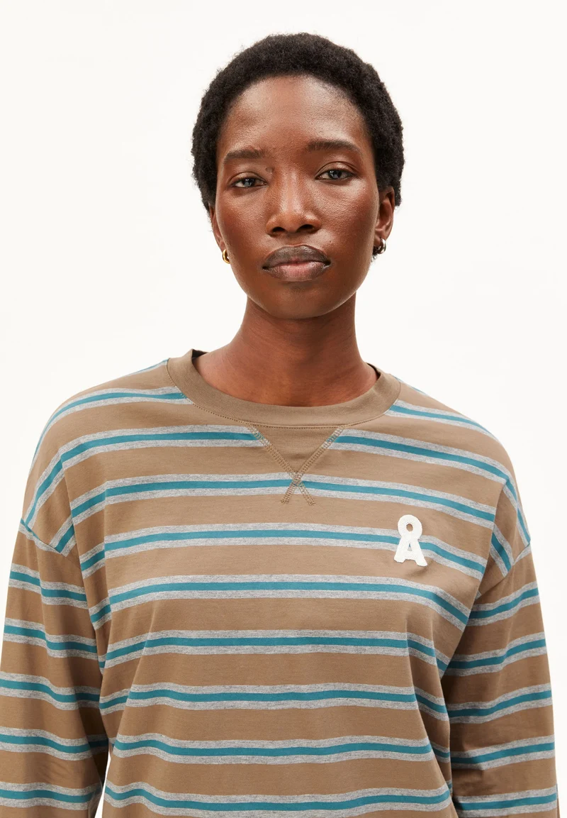 ICONIC Å FIETAA GESTREIFTES LANGARMSHIRT | amberwood-petrol velvet-silver mel