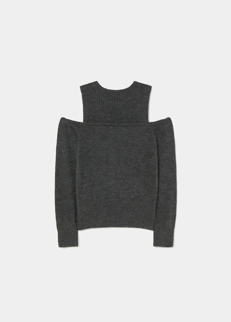 Jumper with cutout shoulders