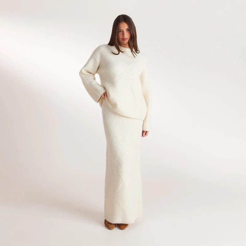 Diamond Strickpullover - Crèmefarbe