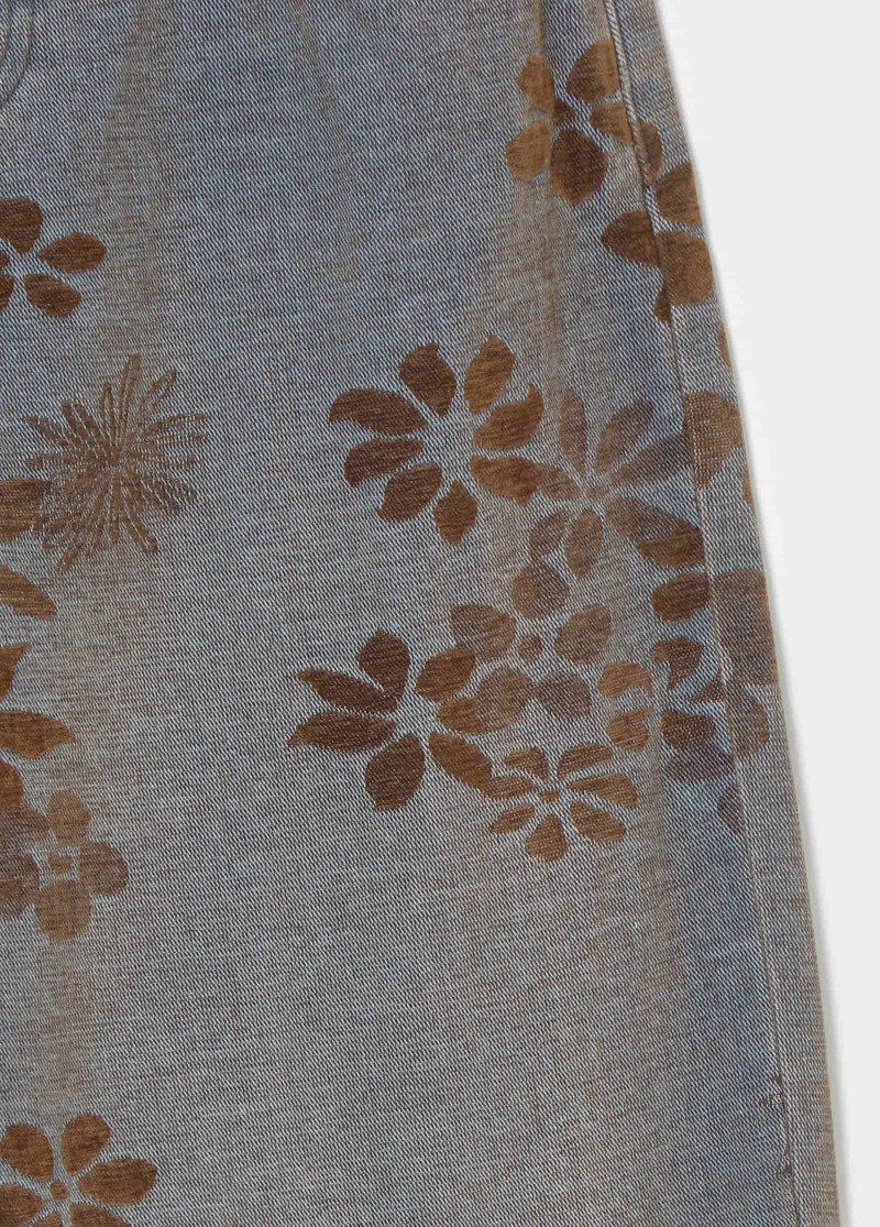 Floral jacquard jeans