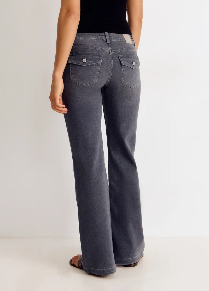 Flare jeans with back pockets