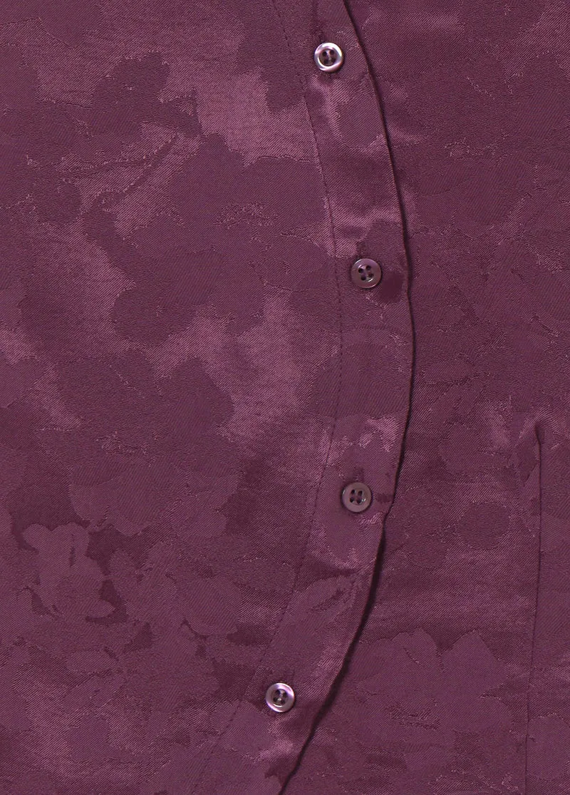 Jacquard knit button-up top