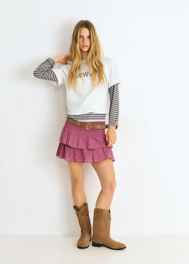 Short ruffle skirt