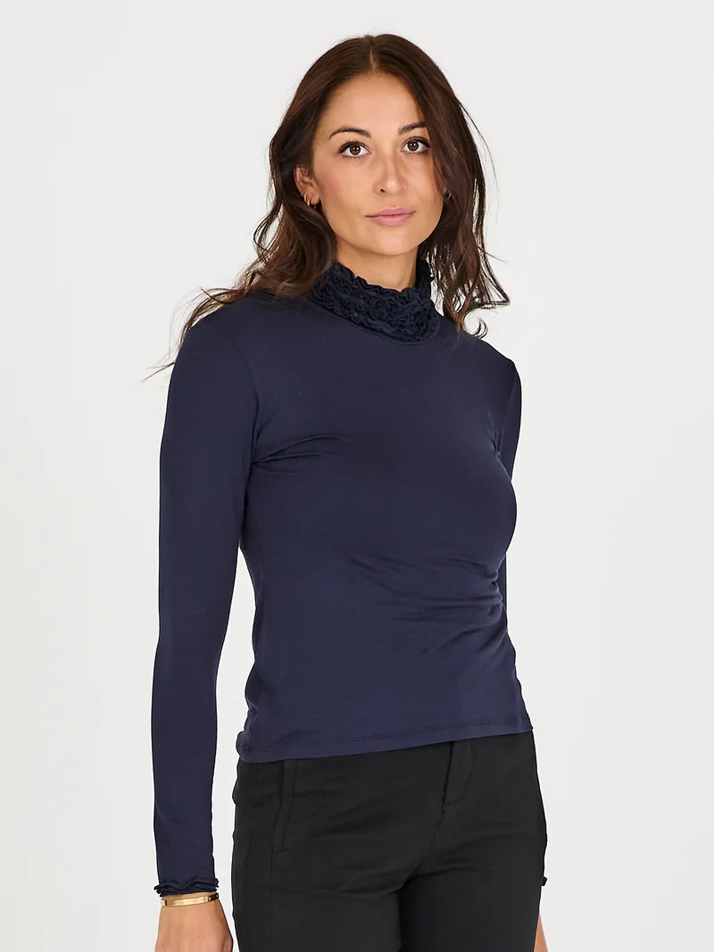 ADELE Rollkragen T-Shirt - Midnight Blue