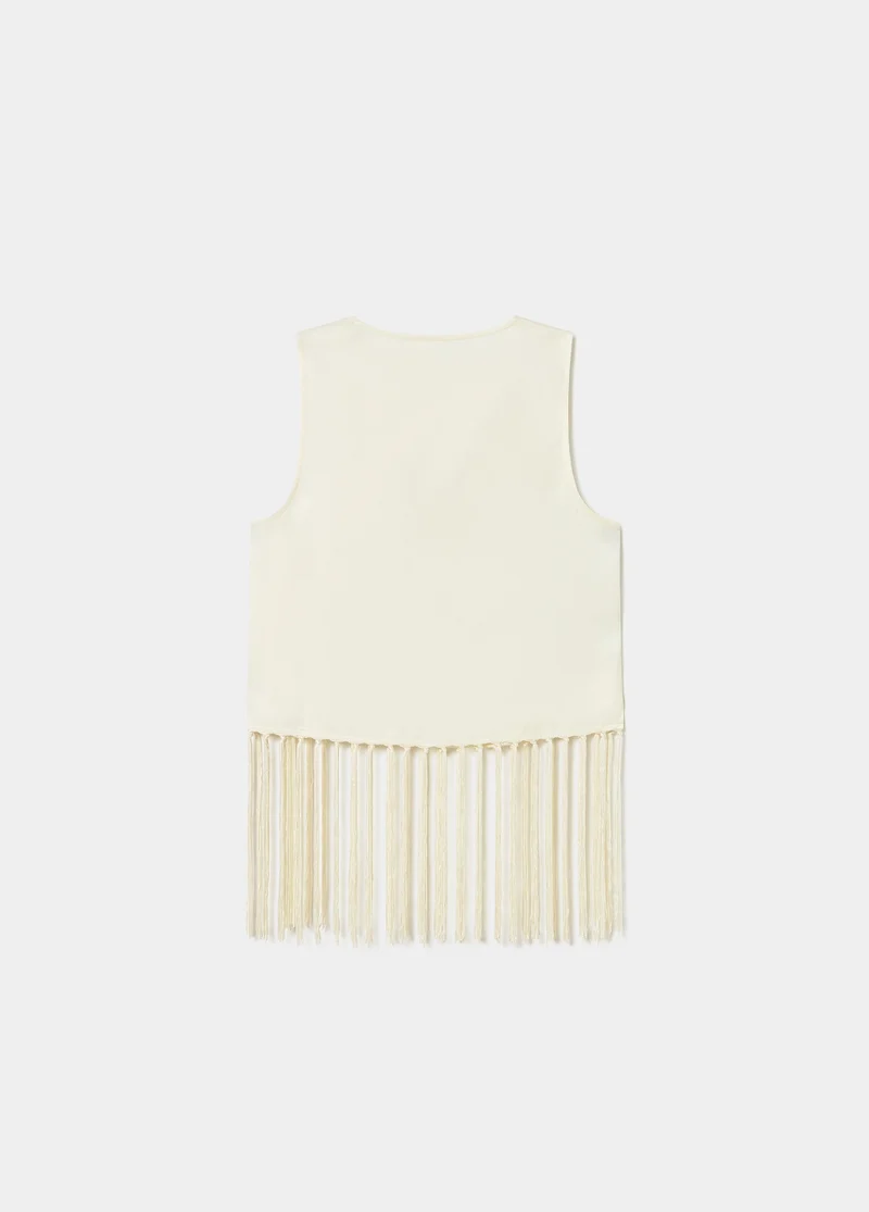 Jacquard top with fringe