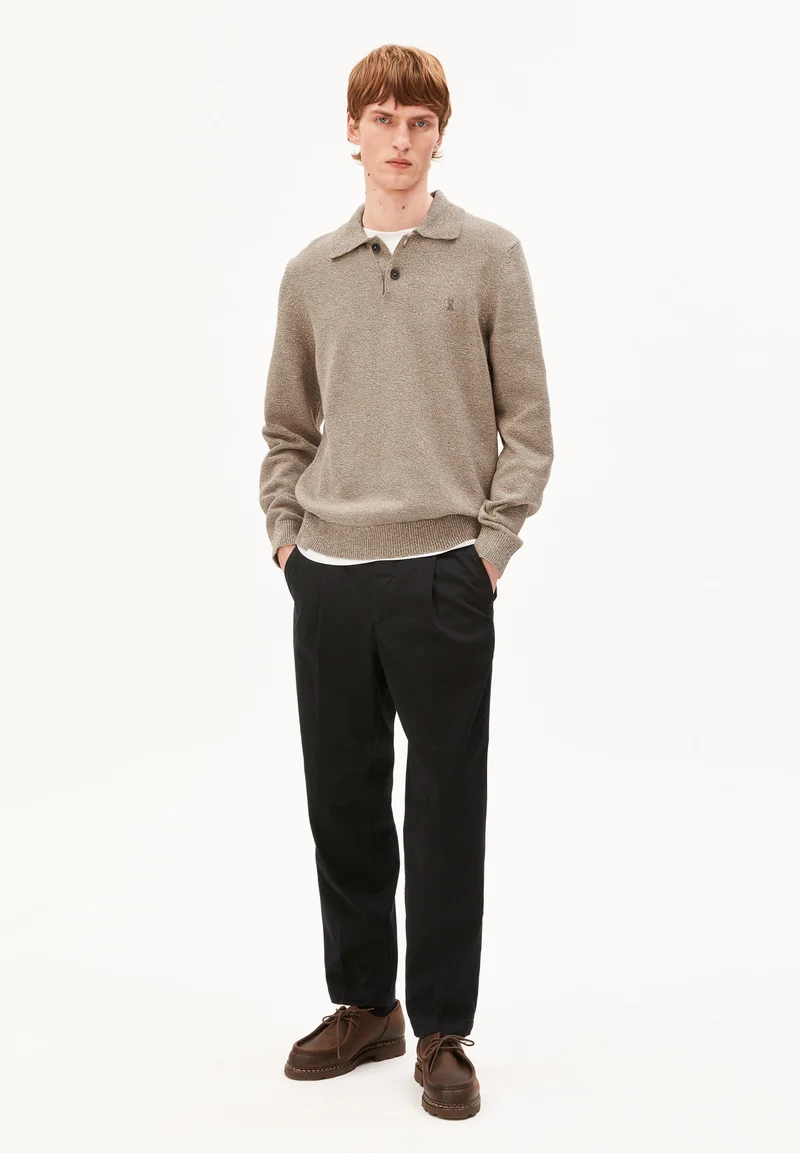 MOULINÉ STRICKLANGARMPOLO | amberwood-oatmilk