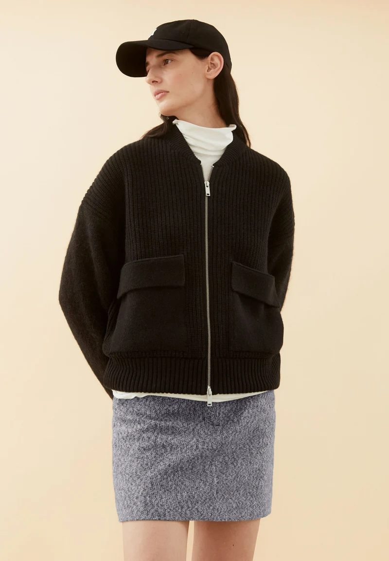 ALPAKA-MIX STRICKJACKE | black