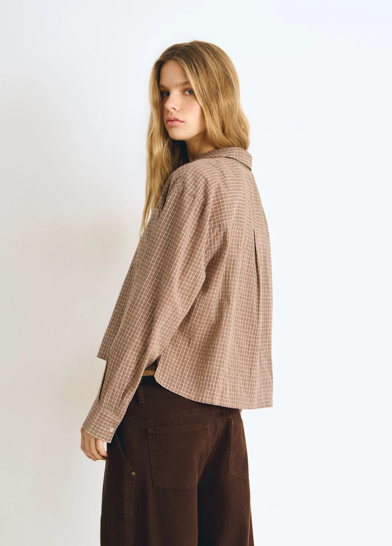 Cropped plaid blouse