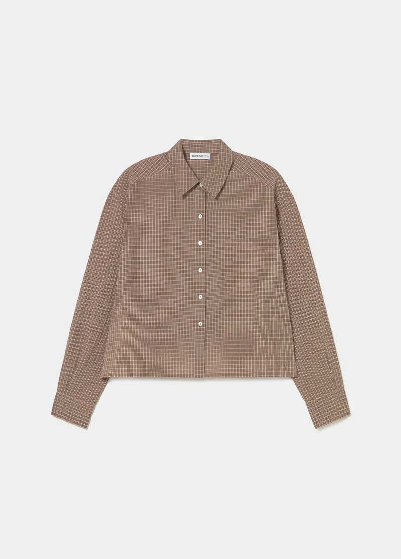 Cropped plaid blouse