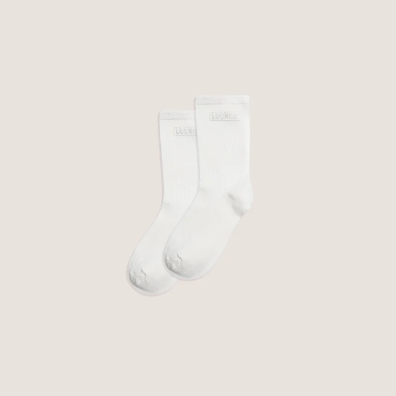 Gerippte Socken (2er-Pack) - Weiß