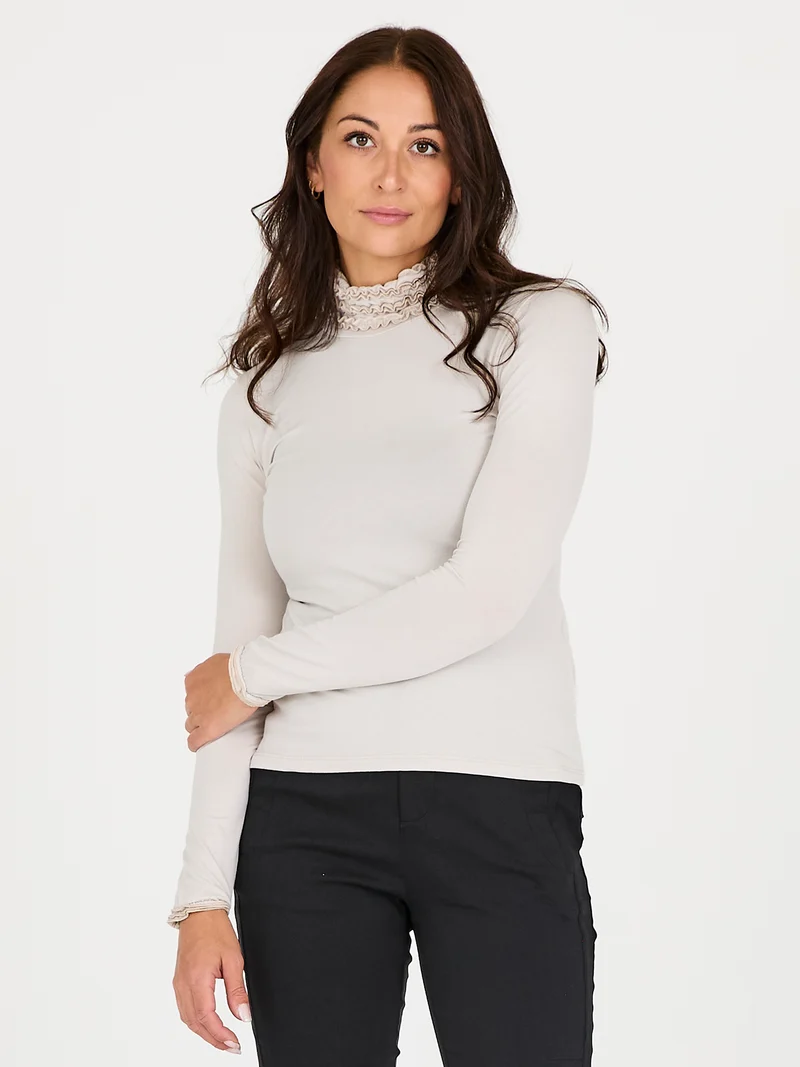 ADELE Rollkragen T-Shirt - Bone