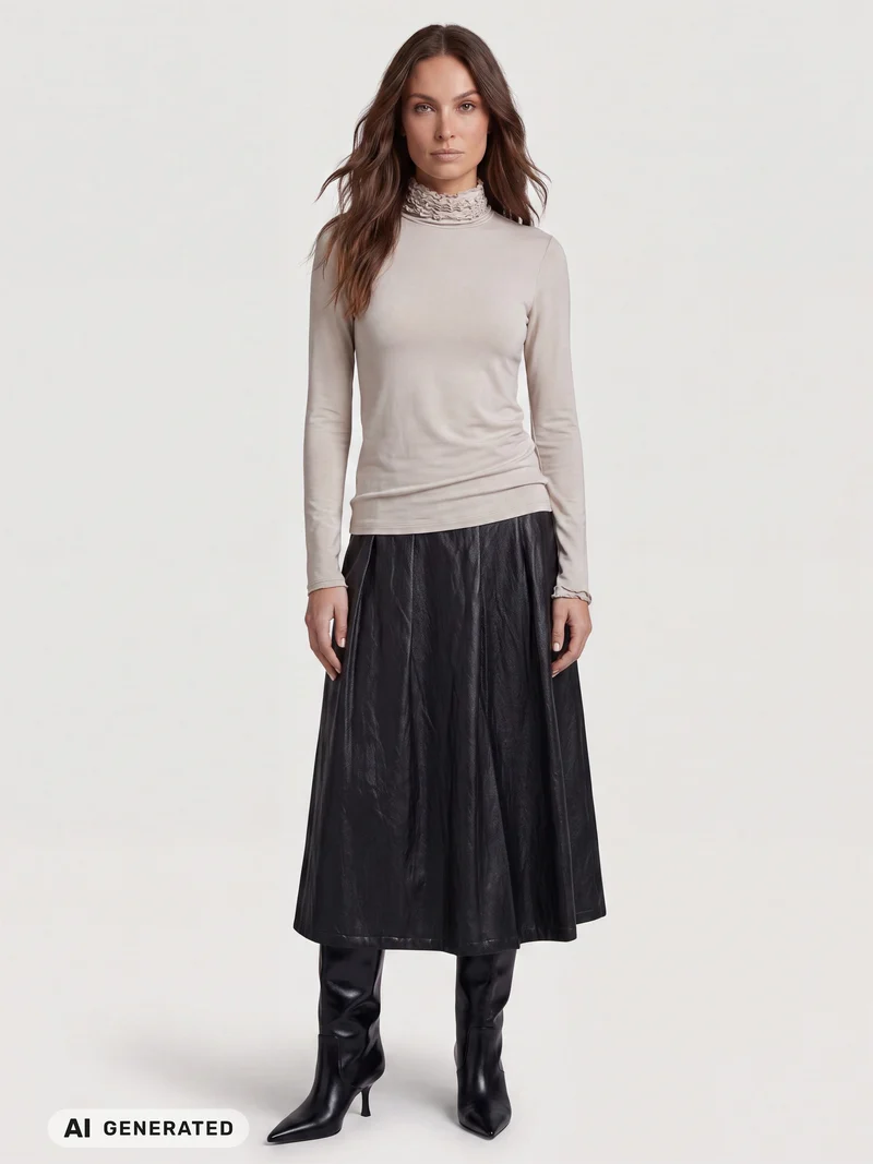 ADELE Rollkragen T-Shirt - Bone