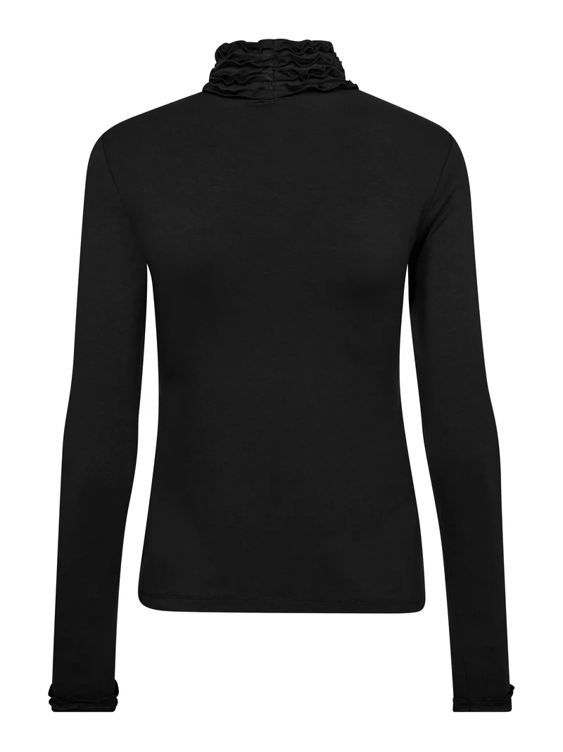 ADELE Rollkragen T-Shirt - Schwarz