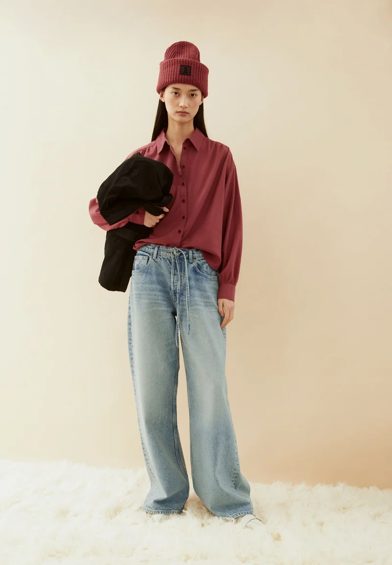 EFINARAA FLANELL-BLUSE | velvet ember