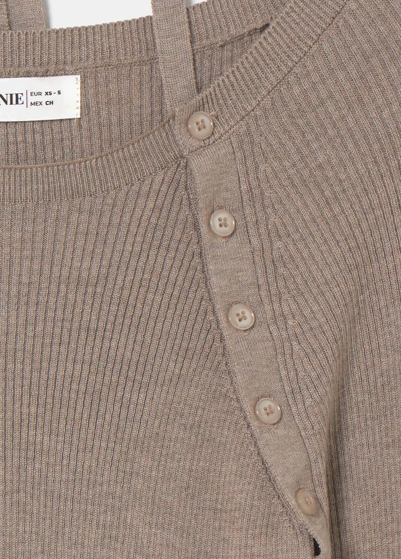 Button-front halter top