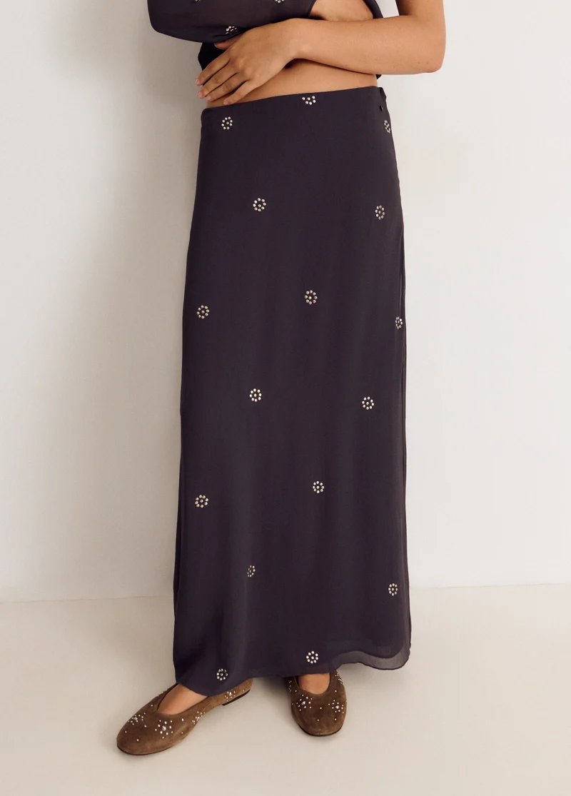 Long skirt with stud details