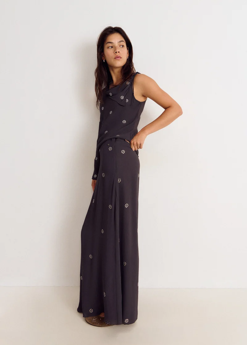 Long skirt with stud details