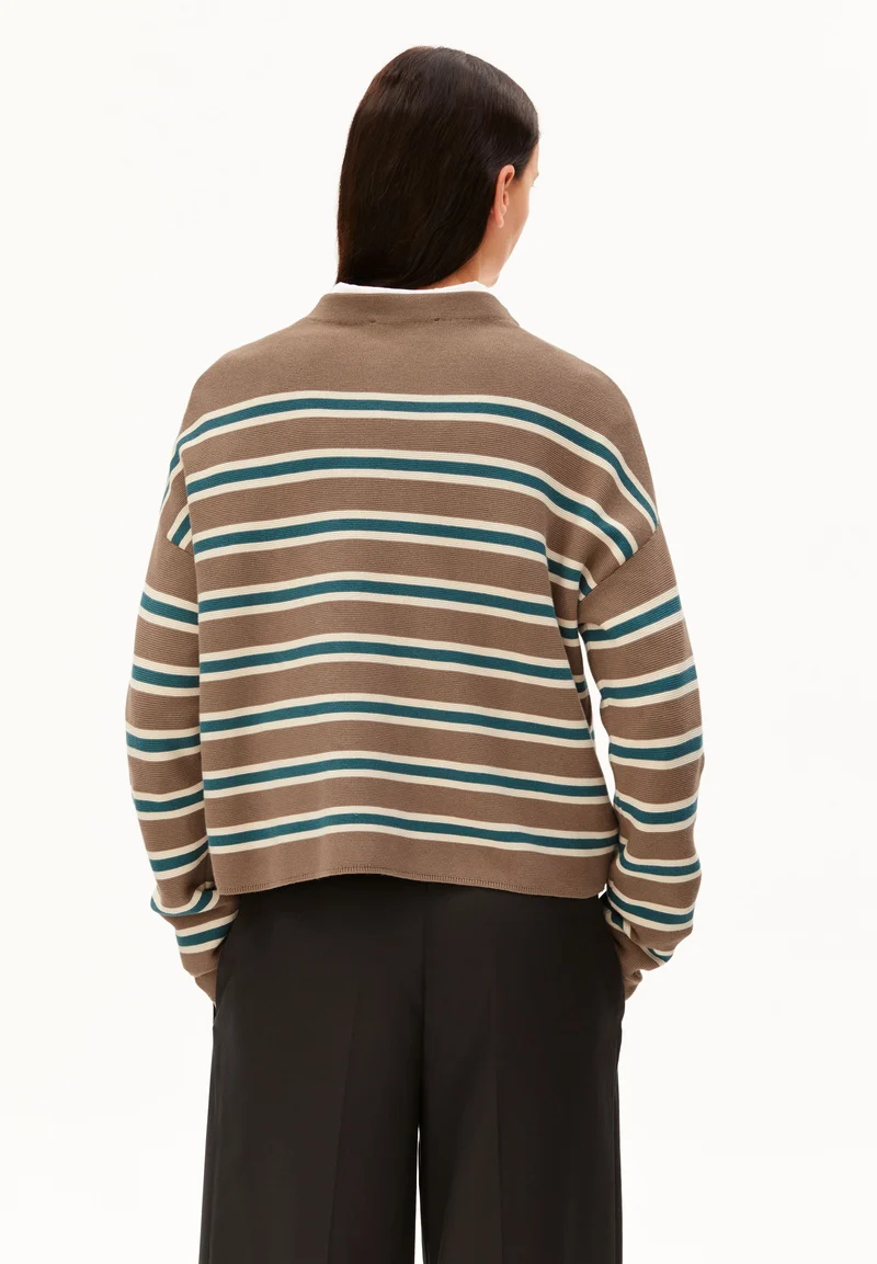 MERINAA GESTREIFTER STRICKPULLOVER | amberwood-oatmilk