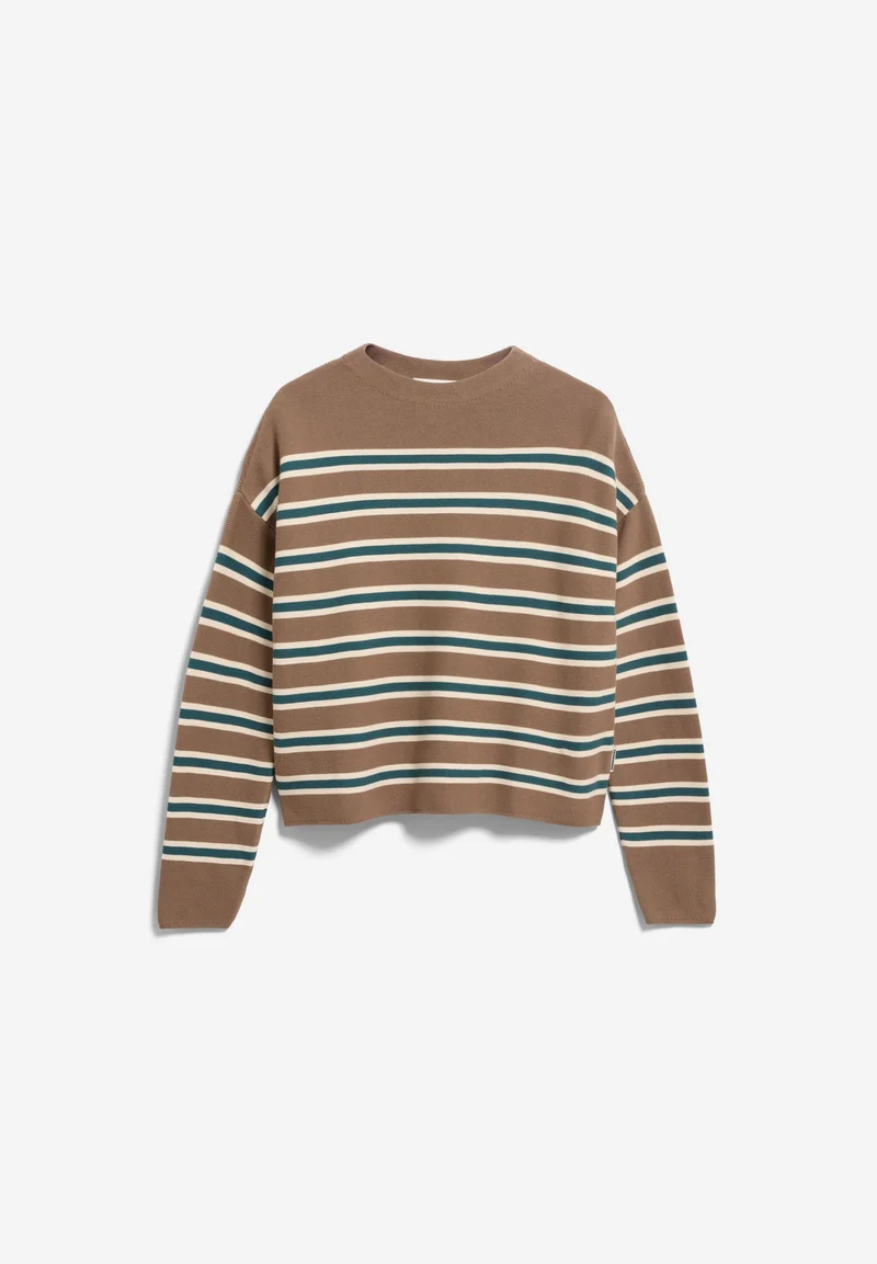 MERINAA GESTREIFTER STRICKPULLOVER | amberwood-oatmilk
