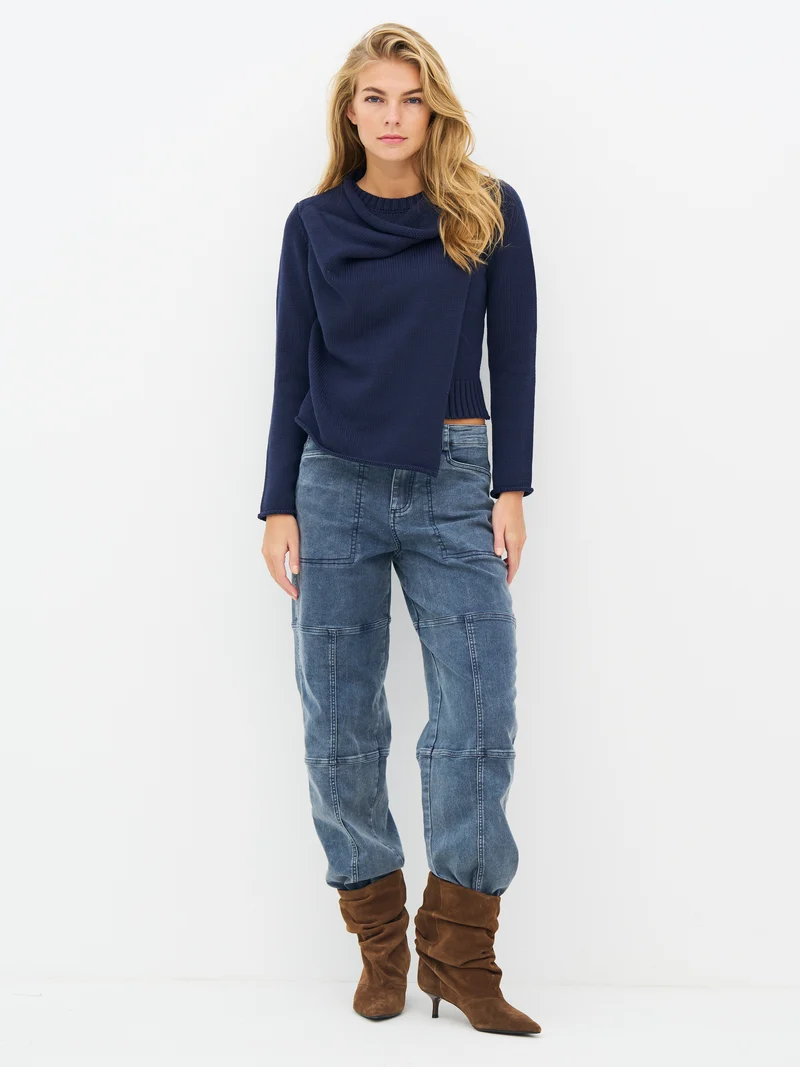 ELLA Strickbluse - Navy