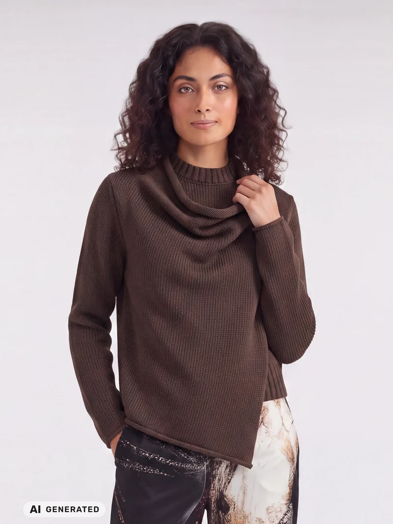 ELLA Strickbluse - Brown