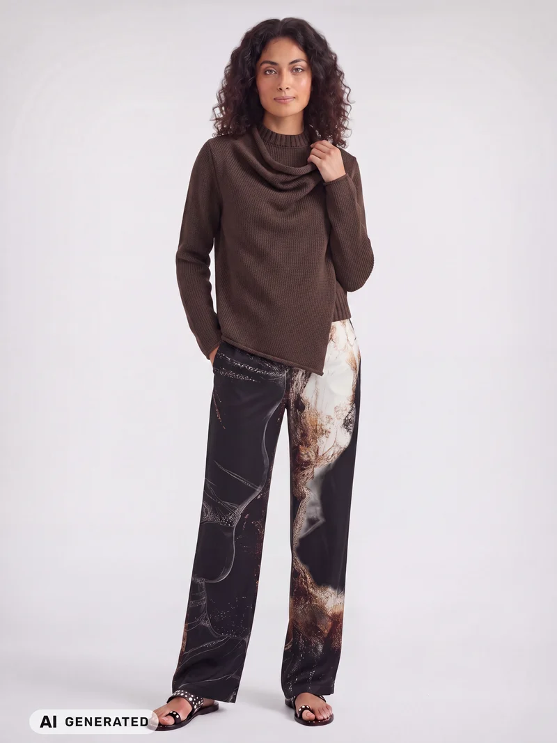 ELLA Strickbluse - Brown