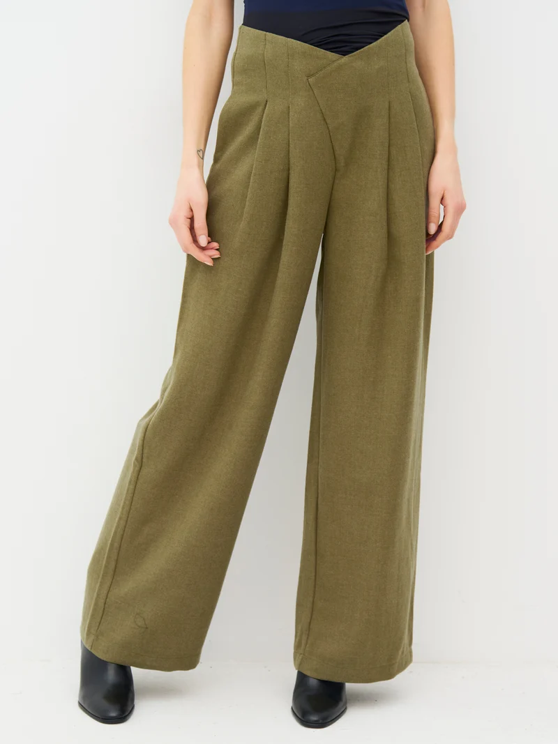 EDITH Hose mit hoher Taille - Moss
