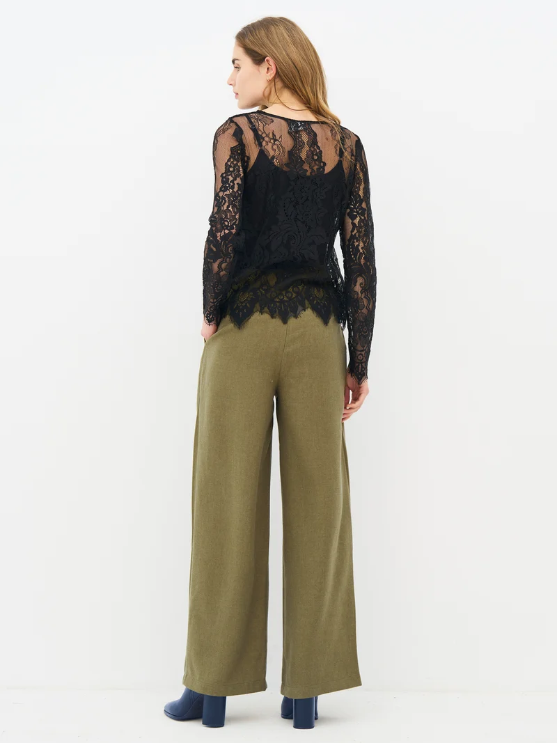 EDITH Hose mit hoher Taille - Moss