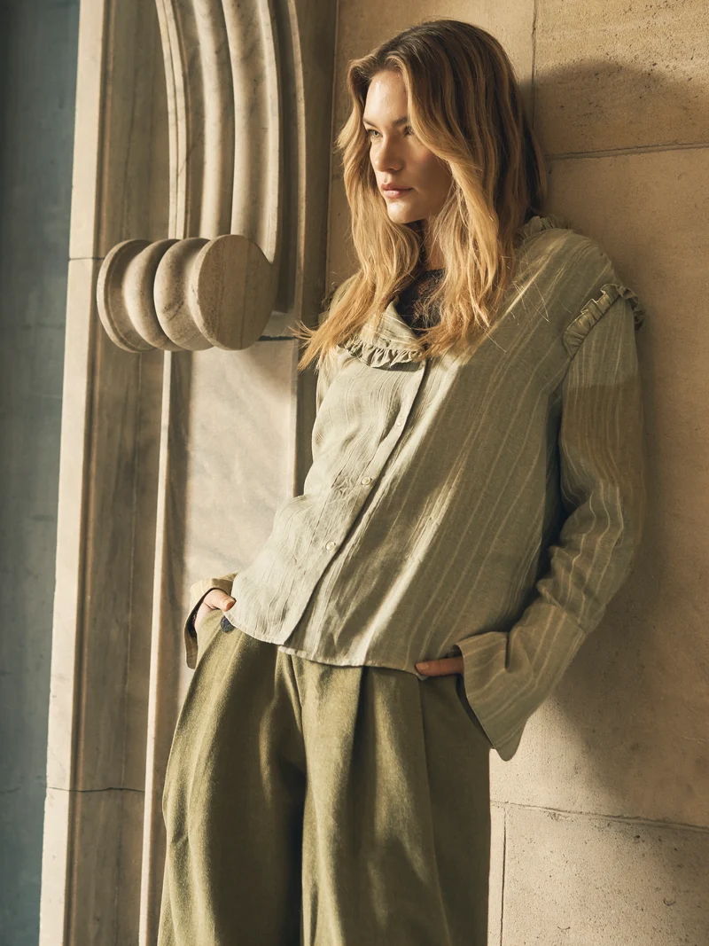EDITH Hose mit hoher Taille - Moss