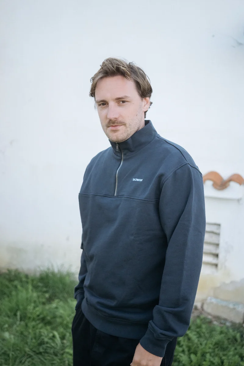 Half-Zip Sweater Knut Graublau