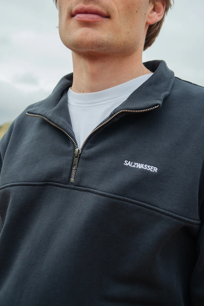 Half-Zip Sweater Knut Graublau