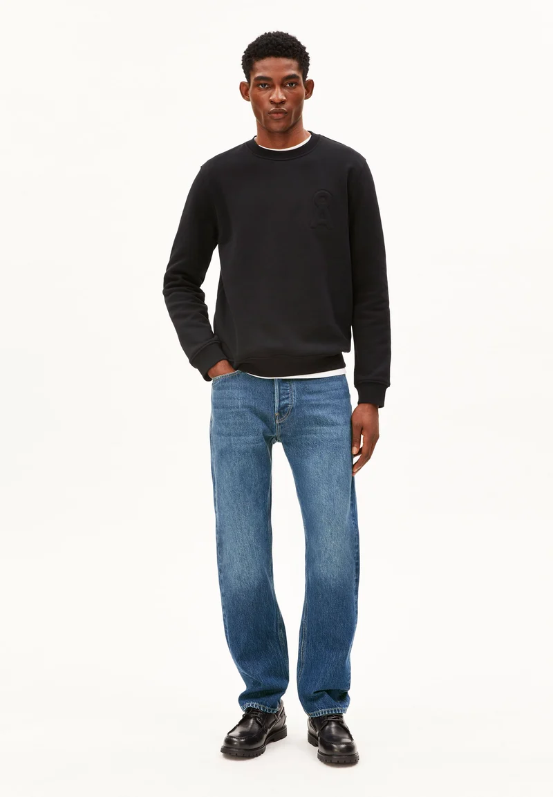 BAUMWOLL-FLEECE-SWEATSHIRT LOGO | black