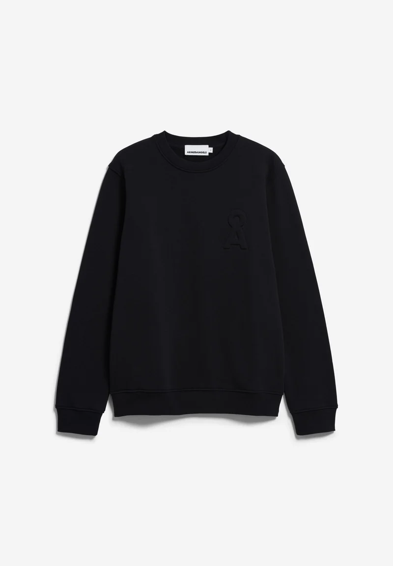 BAUMWOLL-FLEECE-SWEATSHIRT LOGO | black
