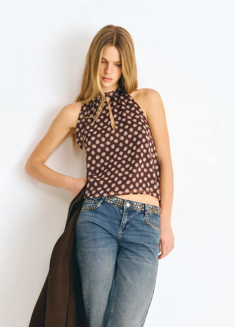 Printed halter top
