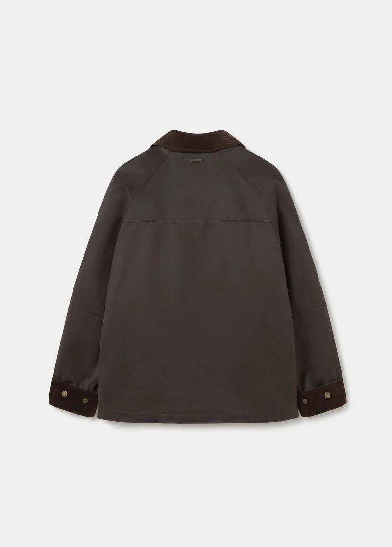 Chaqueta encerada con chaleco borrego