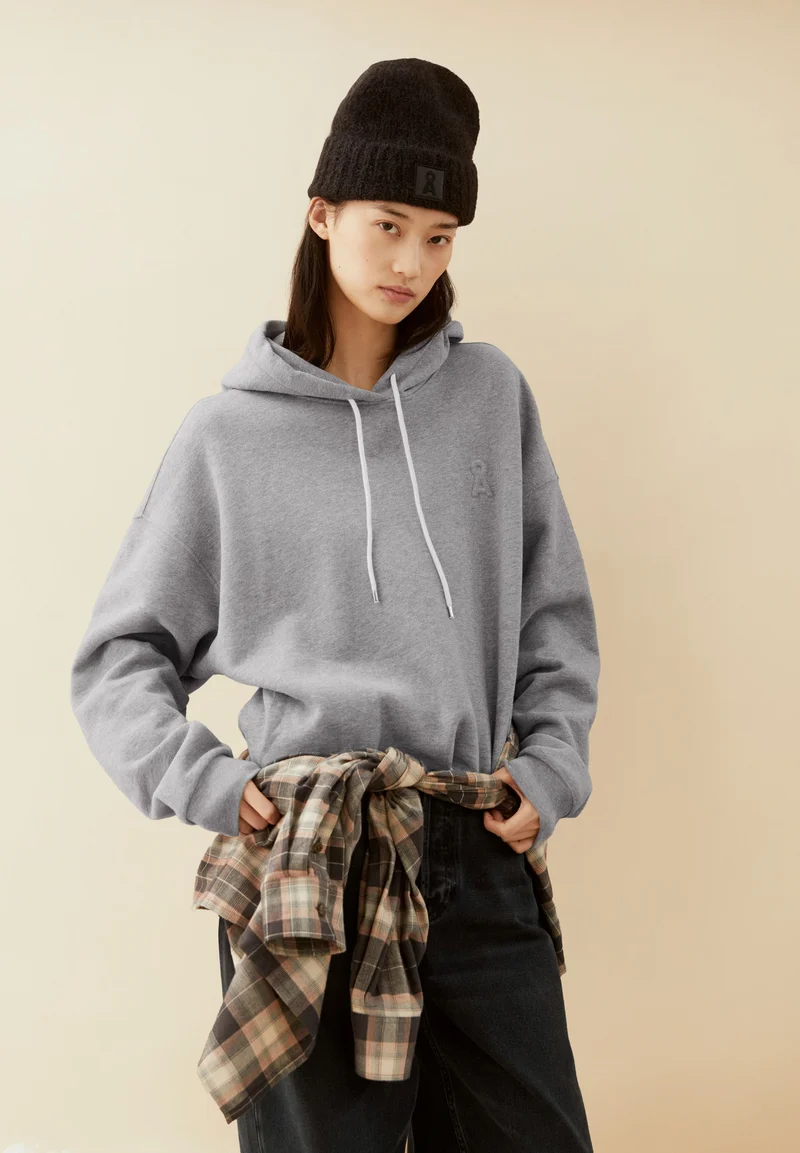 ICONIC Å HOODIE MIT ROHKANTE | silver melange