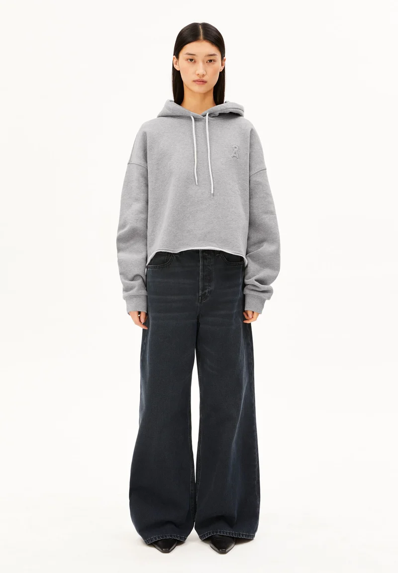 ICONIC Å HOODIE MIT ROHKANTE | silver melange