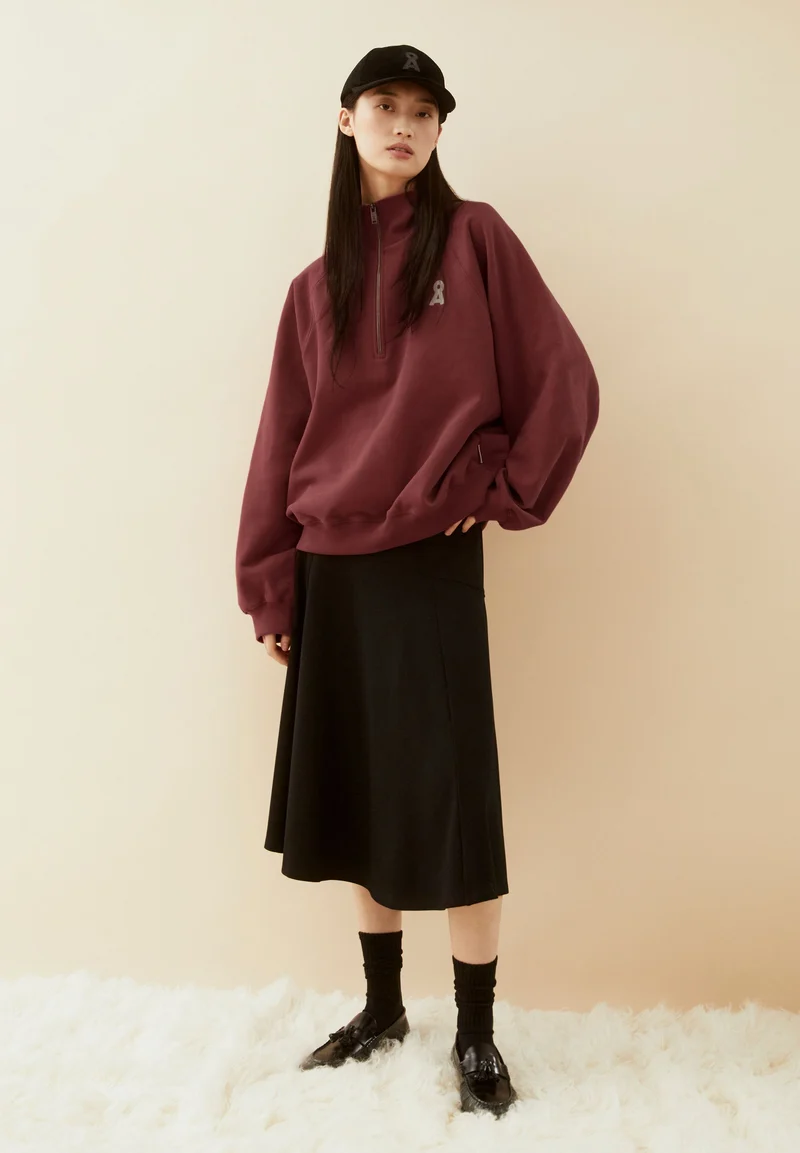 PUNTO FLARED MIDI-ROCK | black