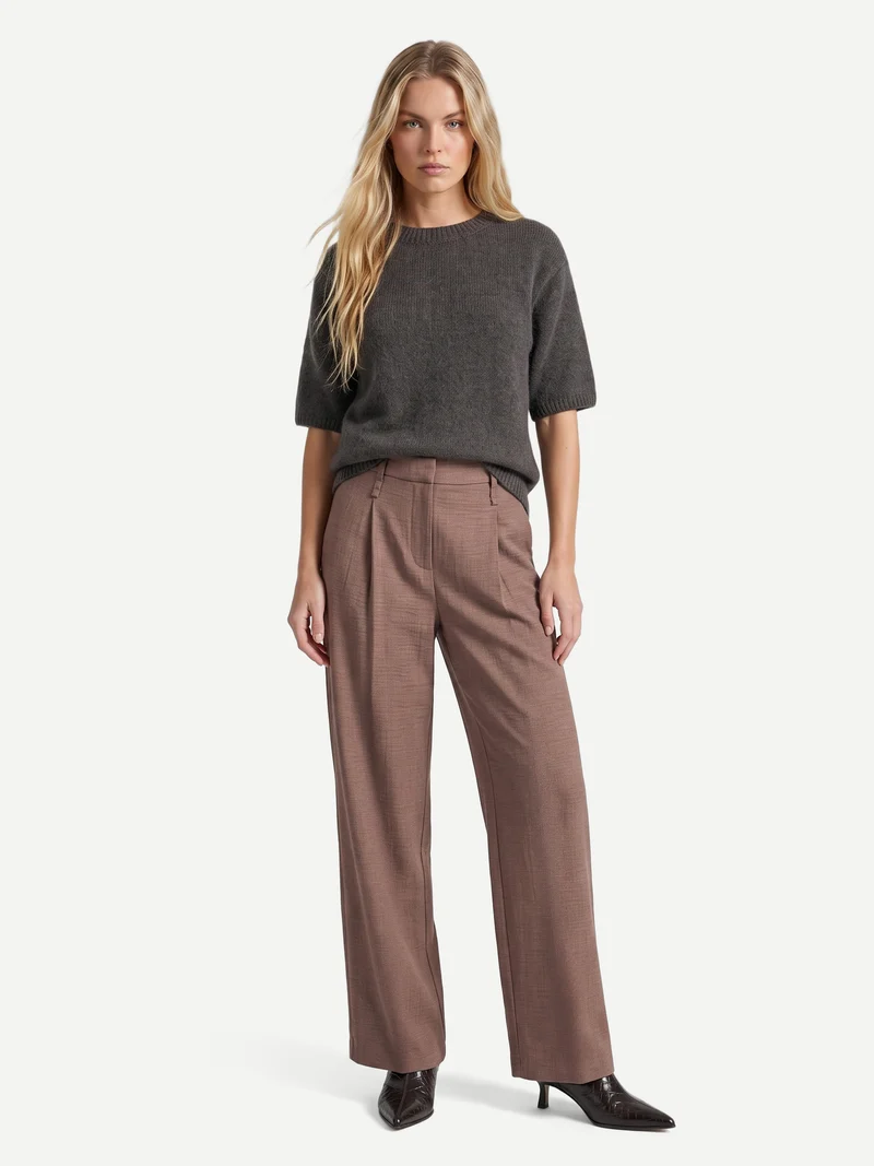 ELIZA Alpaka-Strickbluse - Brown