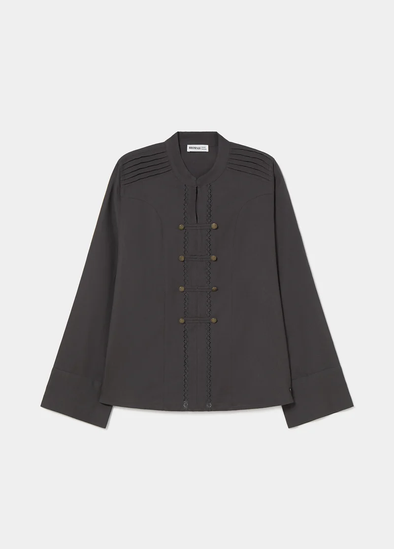 Napoleon-style button blouse