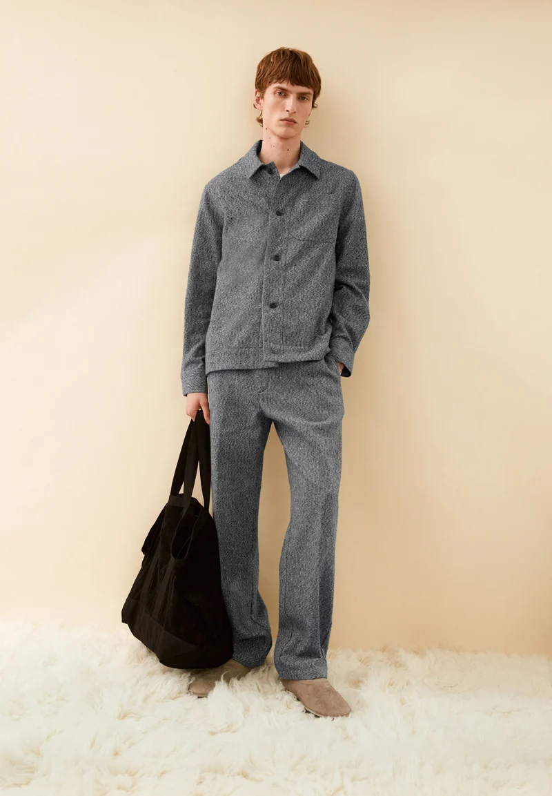 TWEED STRAIGHT HOSE | silver melange