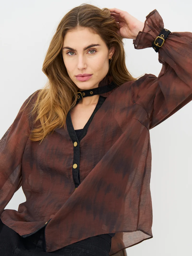 ERICA Hemd - Burgundy mix