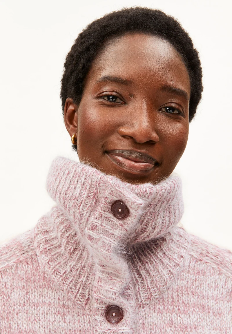 MOULINÉ BRUSHED STRICKJACKE | velvet ember-oatmilk