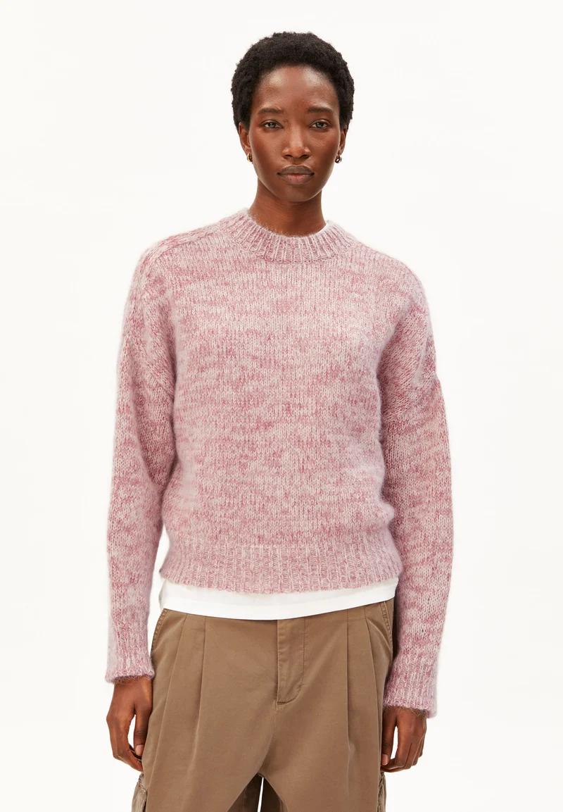 MOULINÉ BRUSHED STRICKPULLOVER | velvet ember-oatmilk