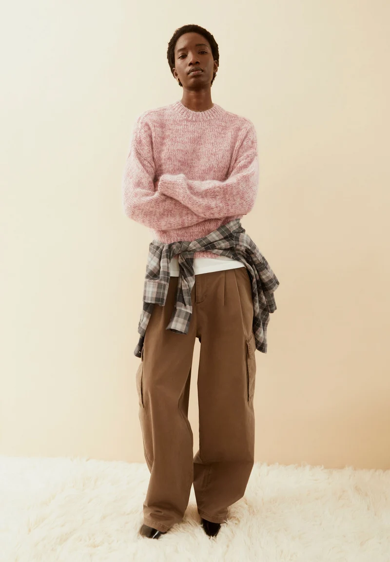 MOULINÉ BRUSHED STRICKPULLOVER | velvet ember-oatmilk