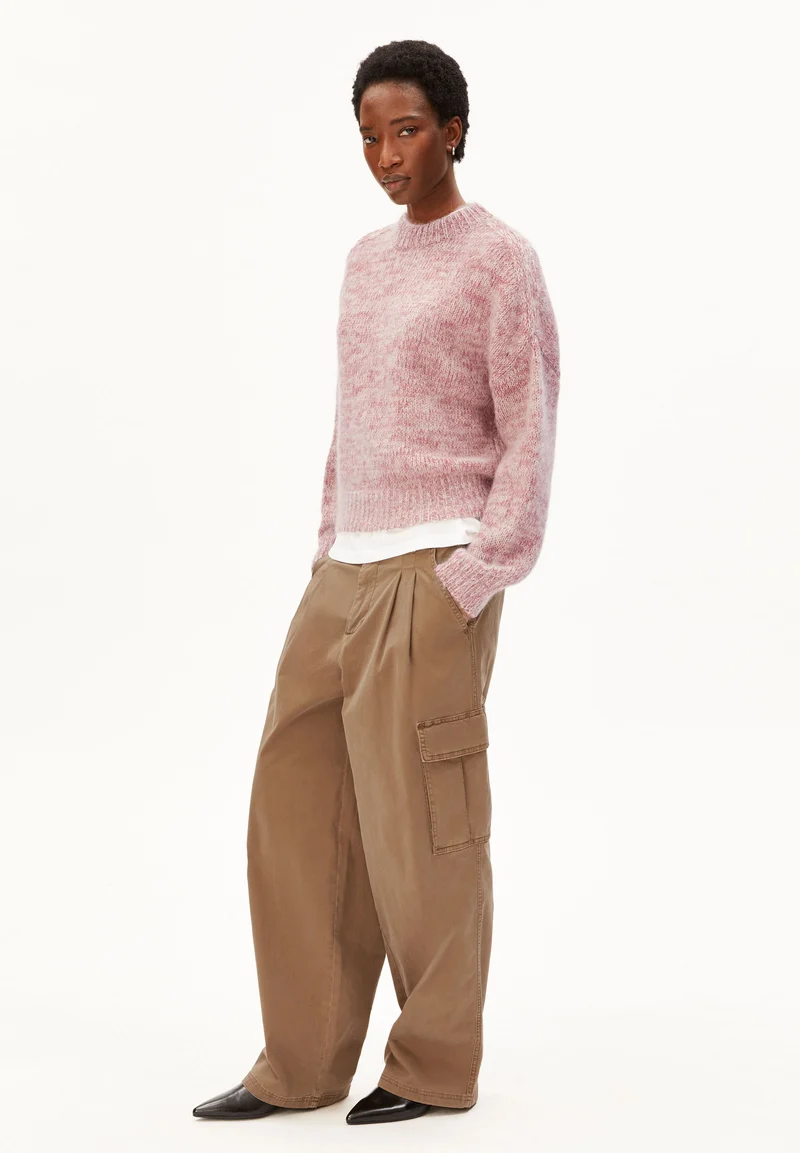 MOULINÉ BRUSHED STRICKPULLOVER | velvet ember-oatmilk