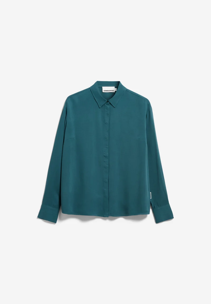 LARISAANA LANGARMBLUSE | petrol velvet